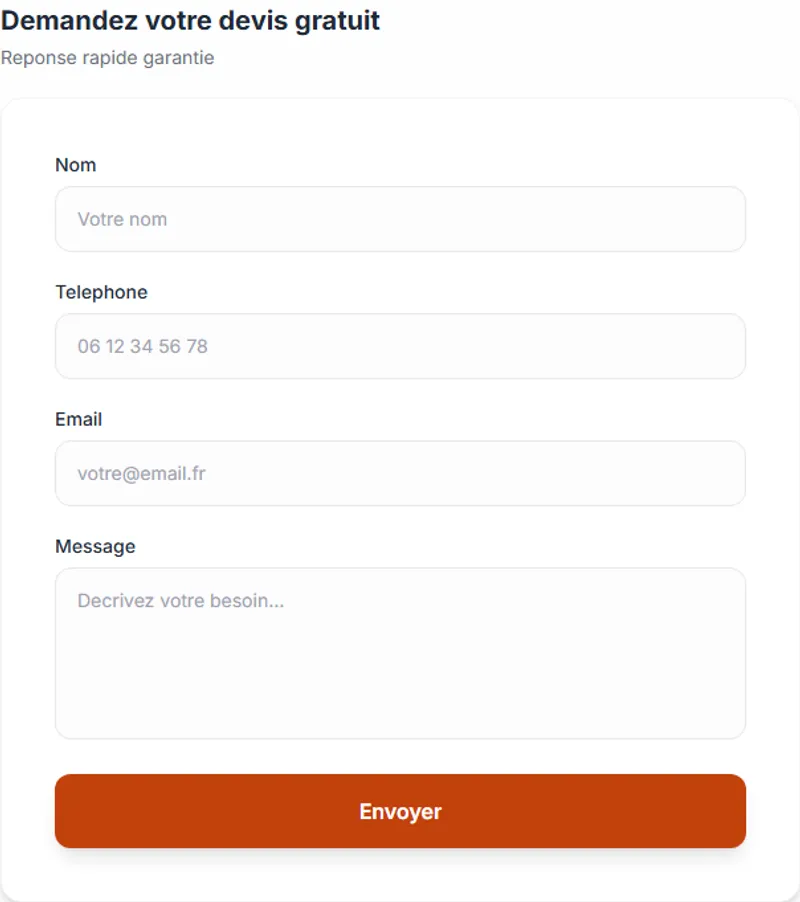 Formulaire de contact