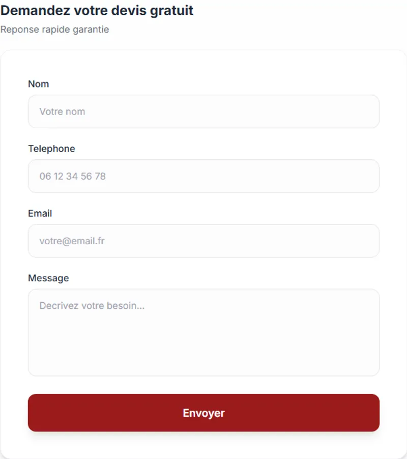 Formulaire de contact