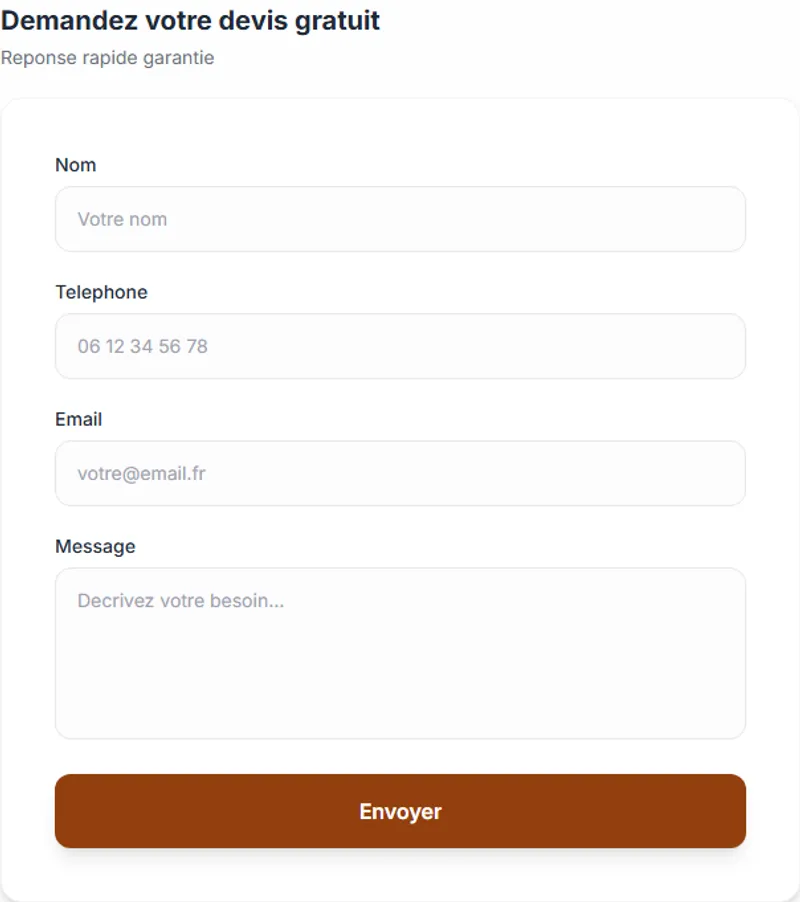 Formulaire de contact