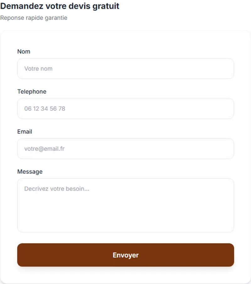 Formulaire de contact