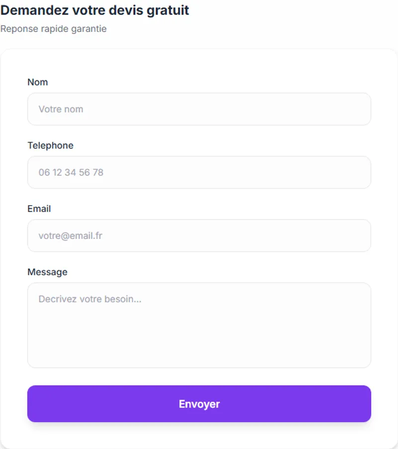 Formulaire de contact