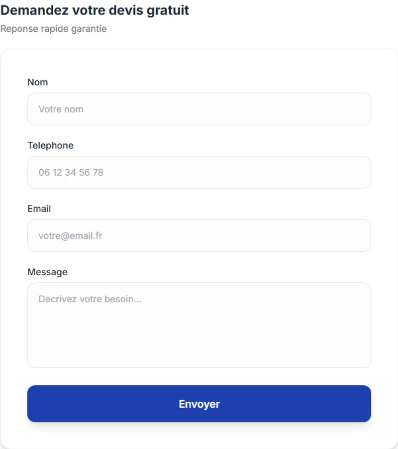 Formulaire de contact